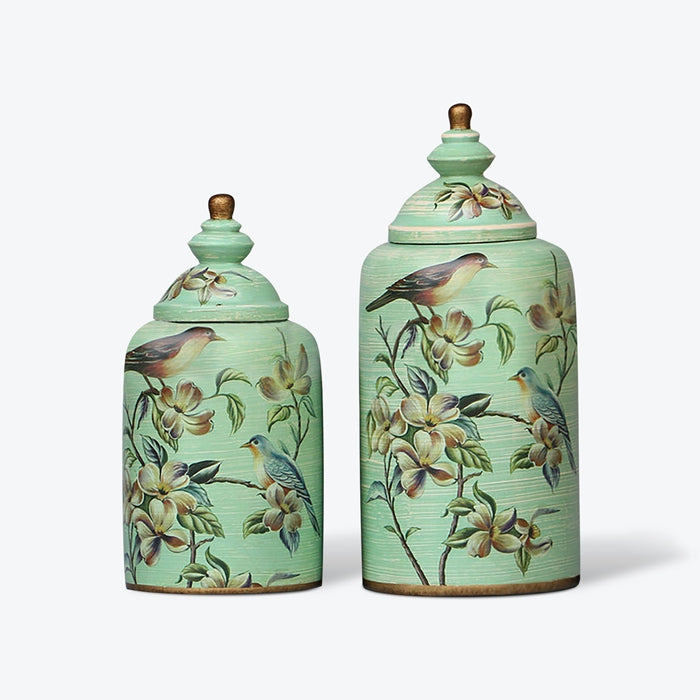 Hand-Painted Bird Traditional Porcelain Jar