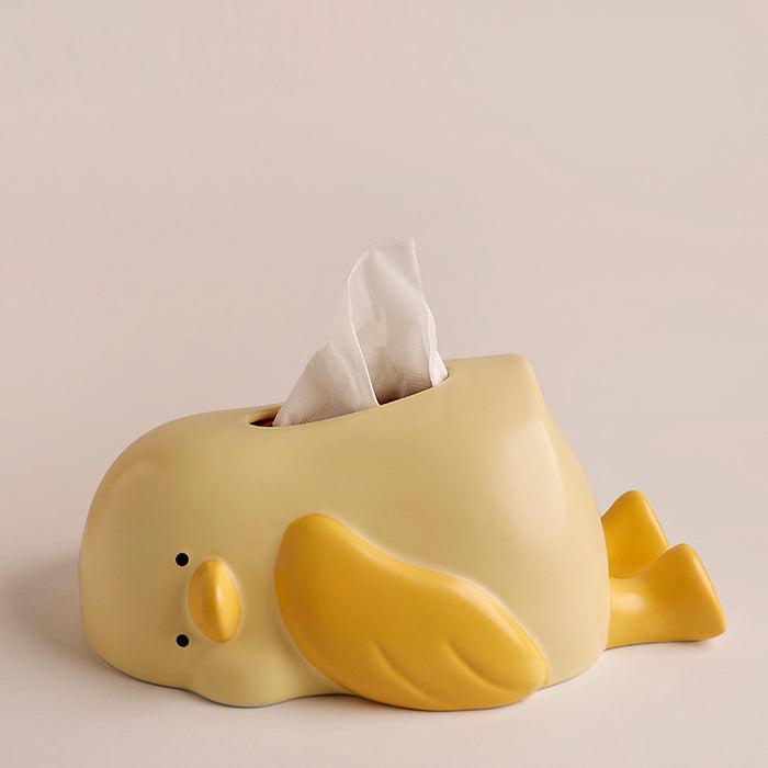 Design Tissue Box Shape Of Lying Duck