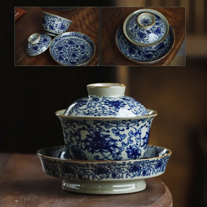 Chinese Traditional Landscape Tea Cup And Saucer Set