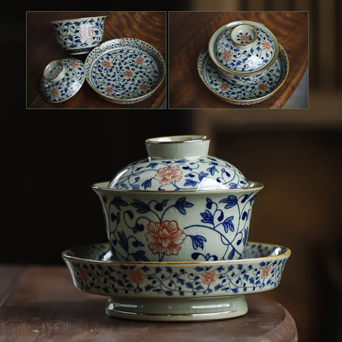 Chinese Traditional Landscape Tea Cup And Saucer Set