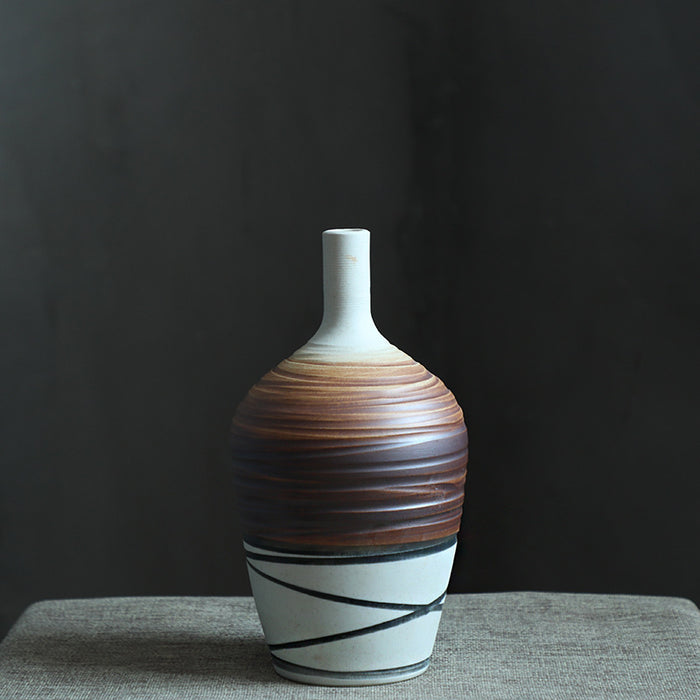 Vintage Hirizontal Stripes Vase