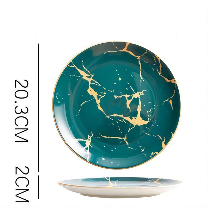European Marble Pattern Ceramic Plate