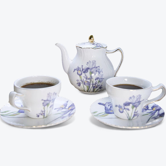 British Iris flower Porcelain Tea Set-1