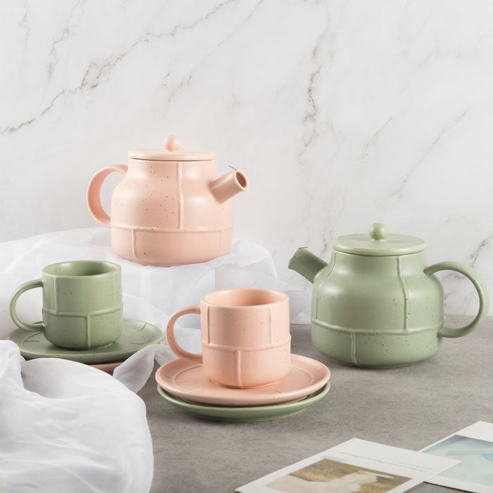 Modern Strip Desigend Ceramic Tea Set-1