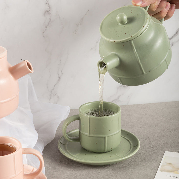 Modern Strip Desigend Ceramic Tea Set-5
