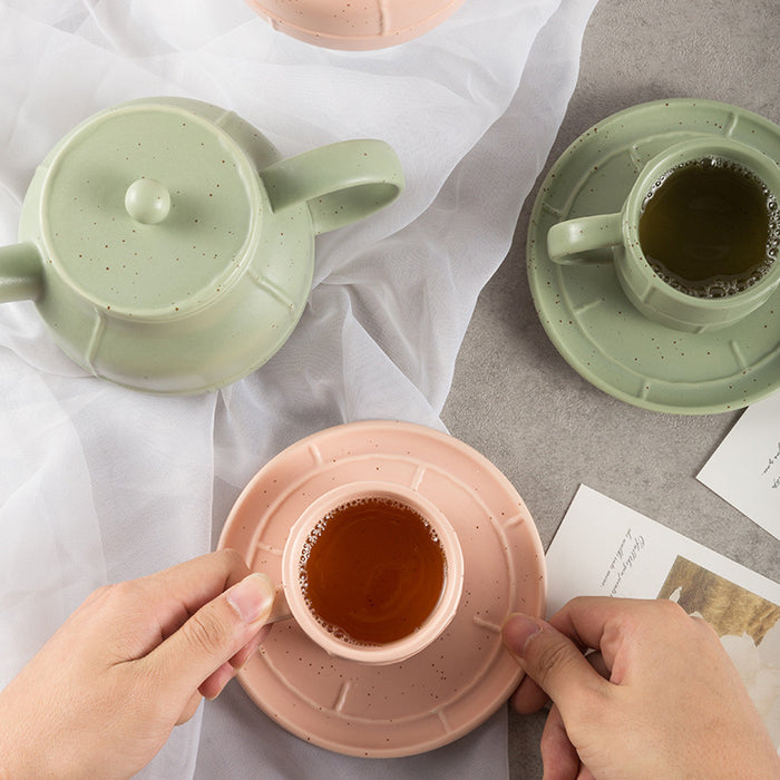 Modern Strip Desigend Ceramic Tea Set-4