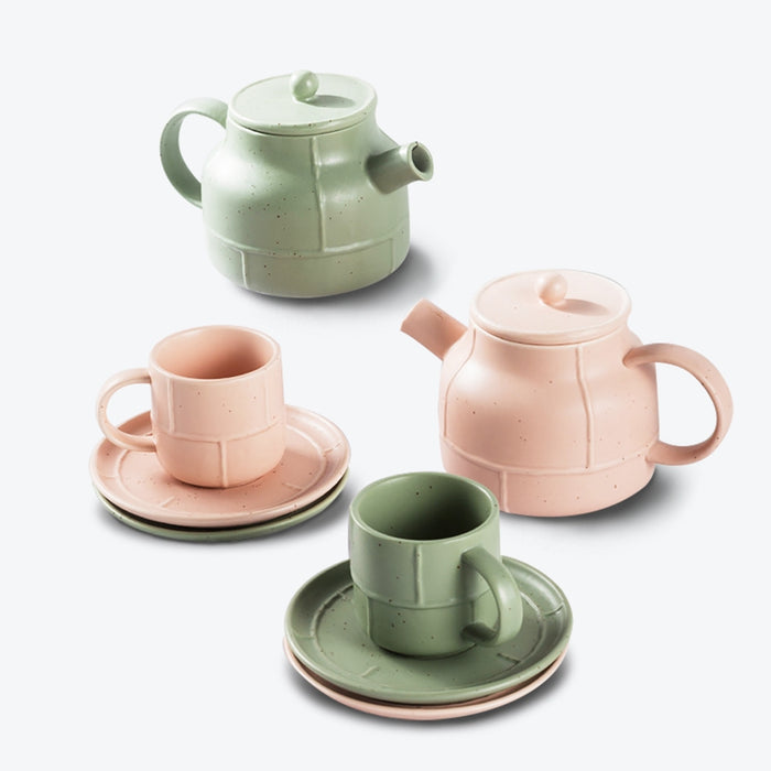 Modern Strip Desigend Ceramic Tea Set