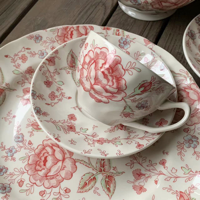 British Pink Floral Tea Set