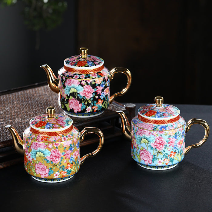 Enamel Procelain Chinese Wanhua Teapot