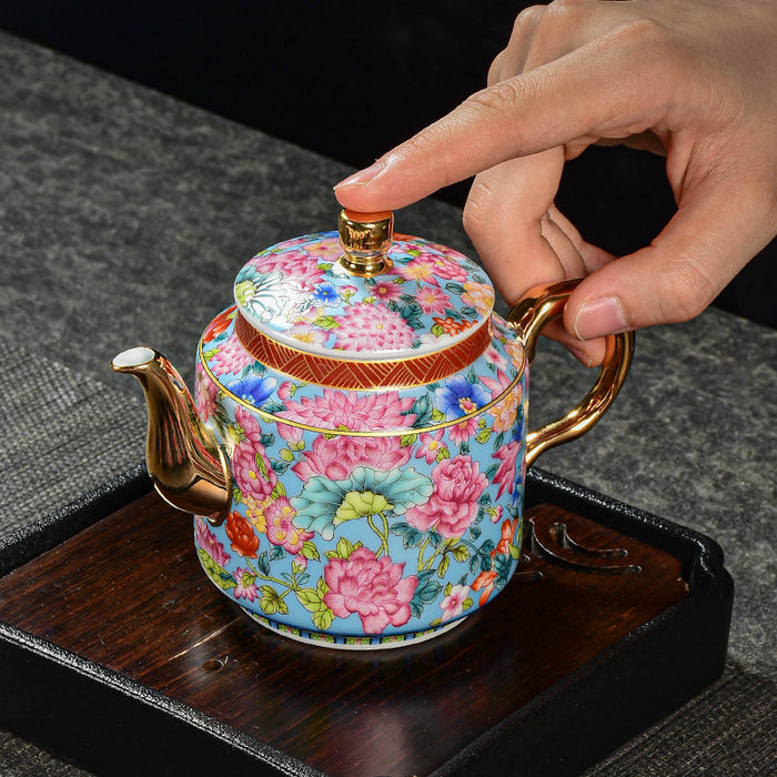 Enamel Procelain Chinese Wanhua Teapot