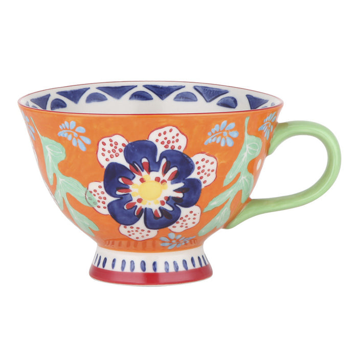 Set of 4 Pastoral Style Ceramic Tea Cups
