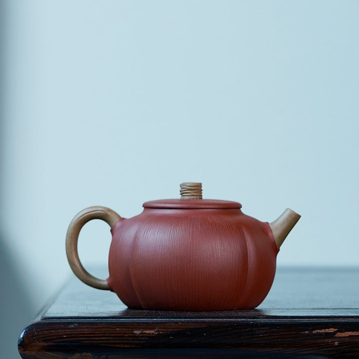 Yixing Branch Leaves Pure Zisha Teapot