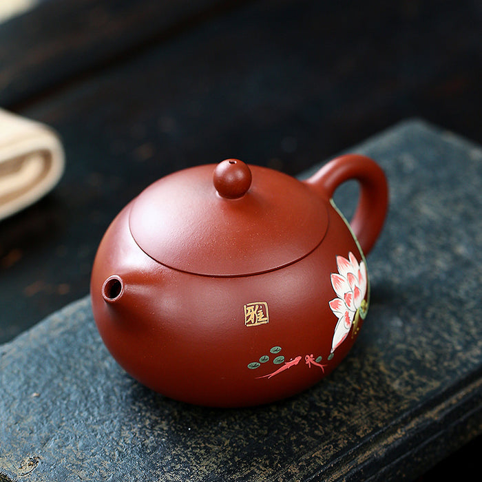 Yixing Handmade Pink Lotus Tea Set
