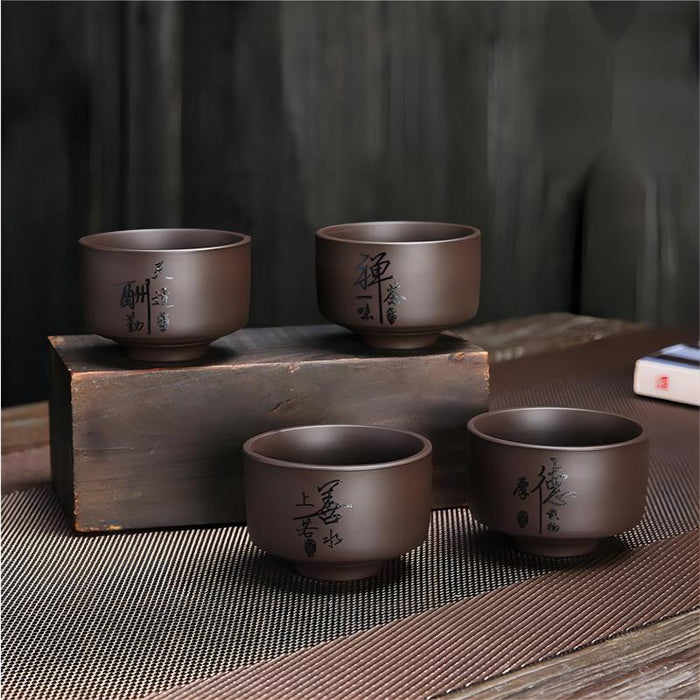 Yixing Carved Zisha Tea Set-3