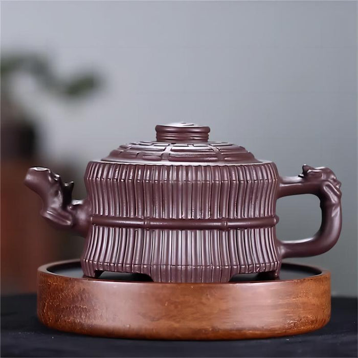 Dragon Design Bundled Bamboo Shape Teapot