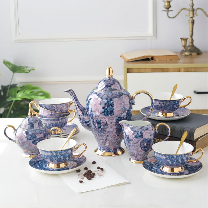 Full-printed Floral Fine Bone China Coffee & Tea Set