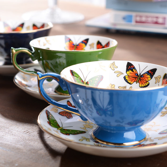 Butterfuly Design Fine Bone China Cup With Saucer