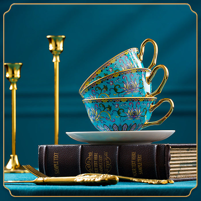 Royal Enamel Fine Bone China Coffee & Tea Set