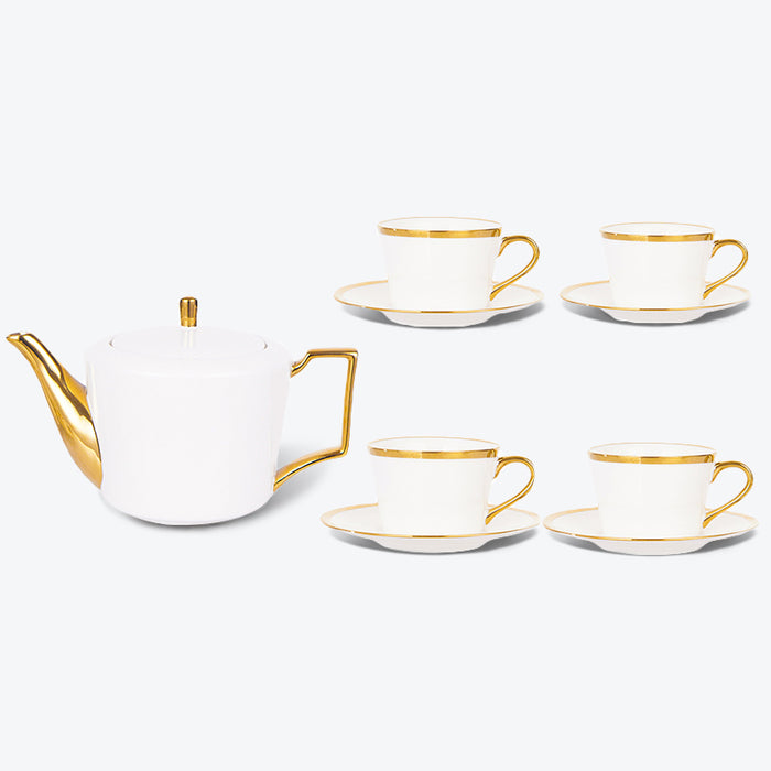 European Golden Trim Luxurious Coffe & Tea Set