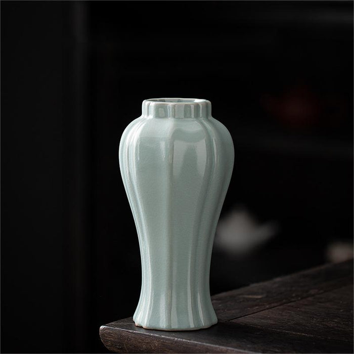 Cyan-Blue Chinese Ruyao Ceramic Vase