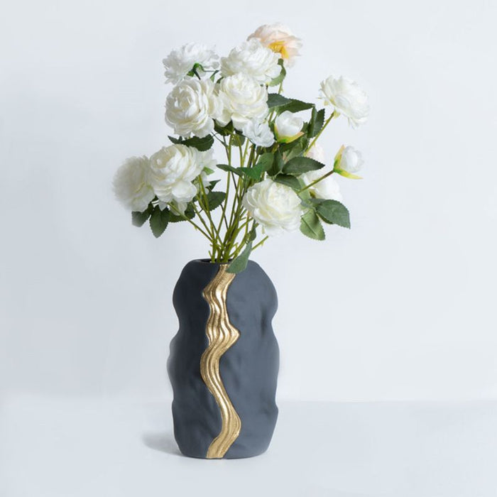Gray Geometric Modern Ceramic Vase