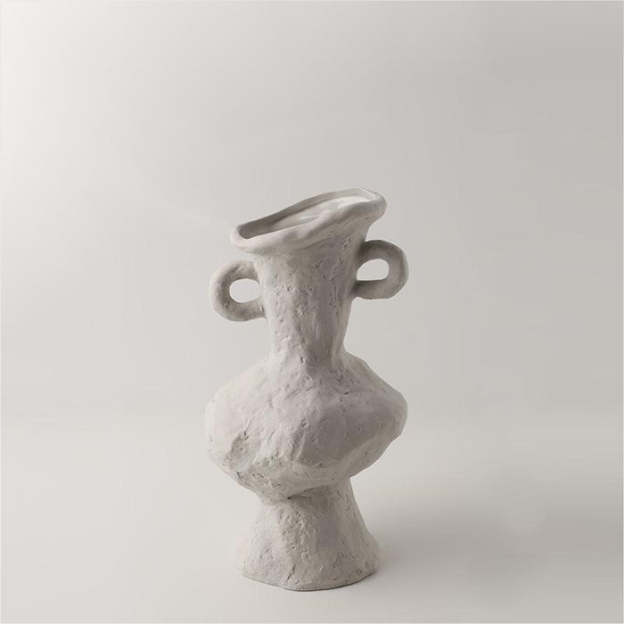 White Vintage Art Ceramic Vase