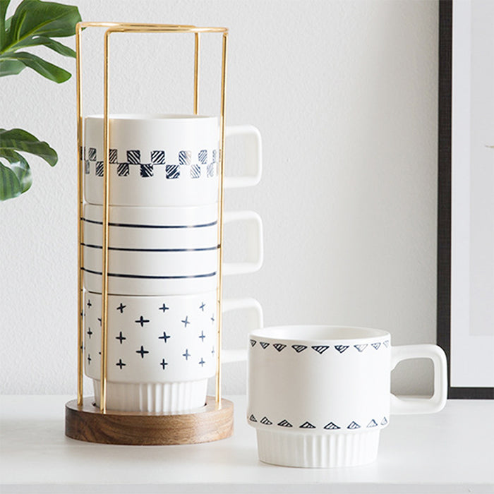 Irish Stackable Ceramic Mug Set