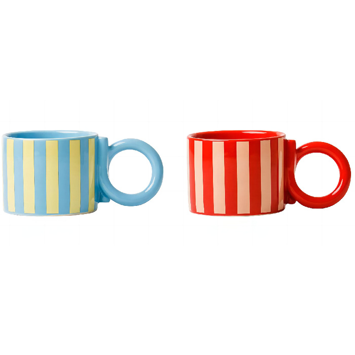 Modern Stripe Pattern Ceramic Mug Set