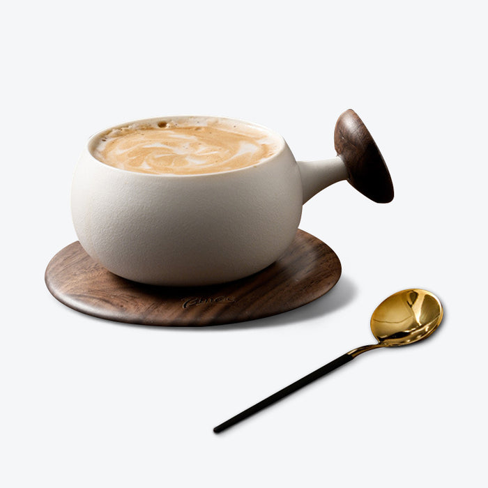 Japanese Style Walnut Handle Coffee Cup