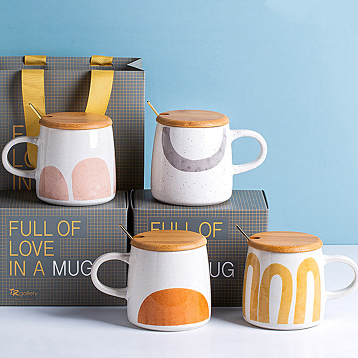 Modern Simple Hand-Painted Pattern Mug Set