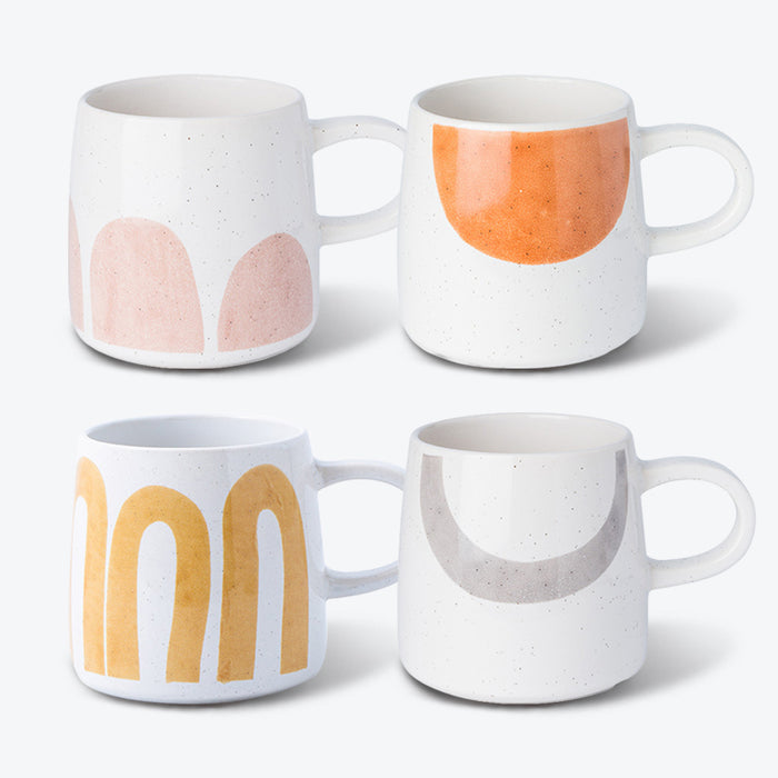 Modern Simple Hand-Painted Pattern Mug Set