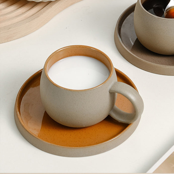 Solid Color Frosted Ceramic Mug Set
