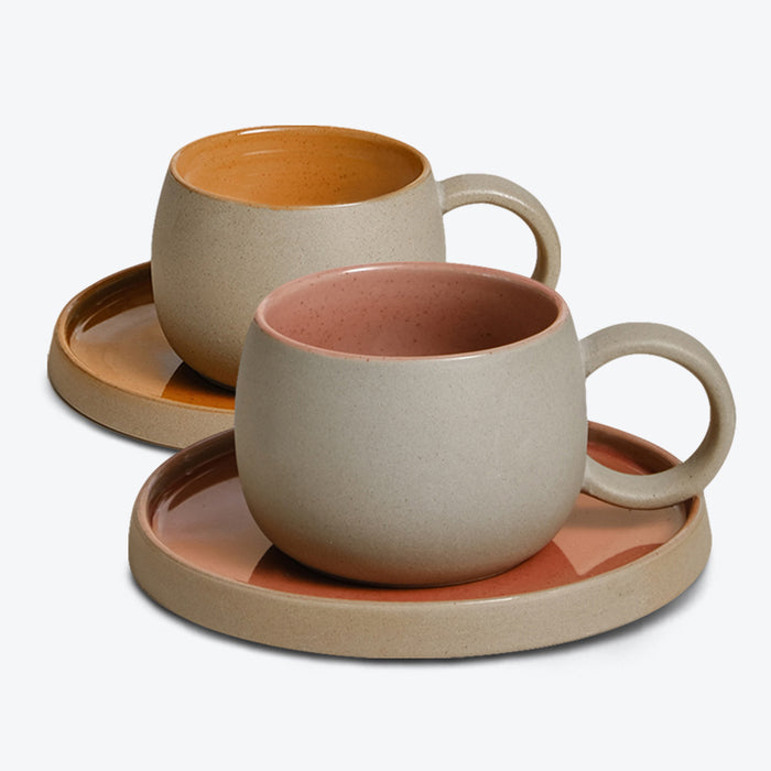 Solid Color Frosted Ceramic Mug Set
