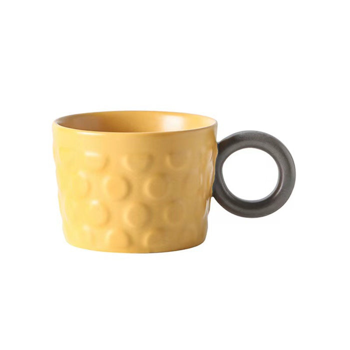 Modern Ceramic Embossed Coffee Mug
