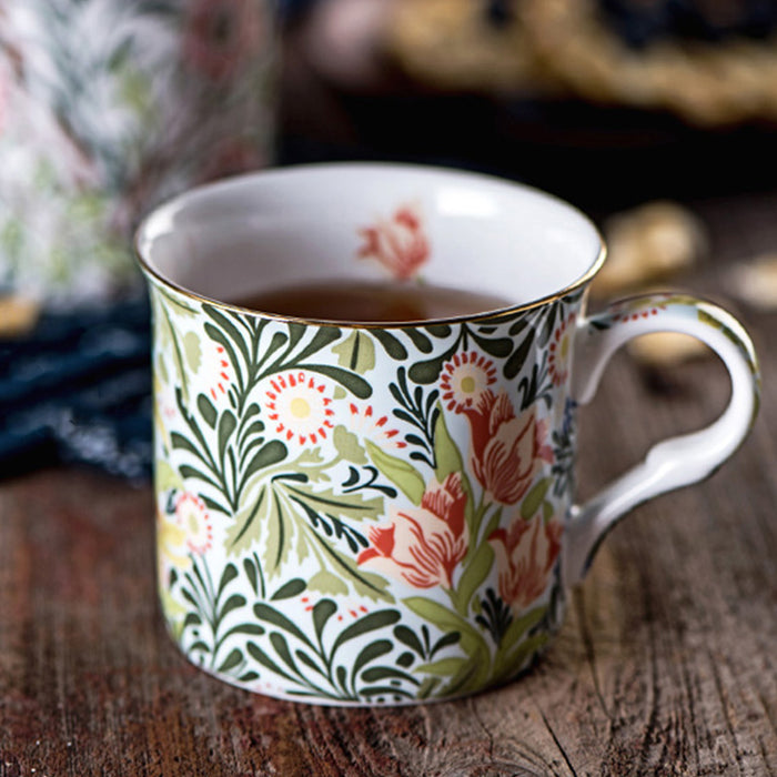 British Vintage Flower Pattern Ceramic Mug