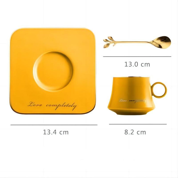Modern Gold Rim Ceramic Coffee Cup