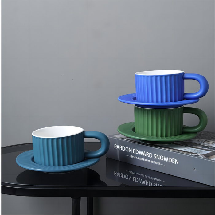 Modern Vertical Stripes Ceramic Coffee Cup