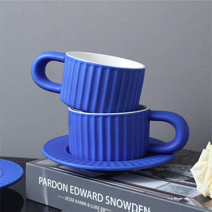 Modern Vertical Stripes Ceramic Coffee Cup