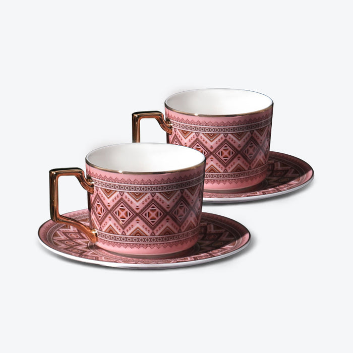 British Geometric Ceramic Coffee Cup