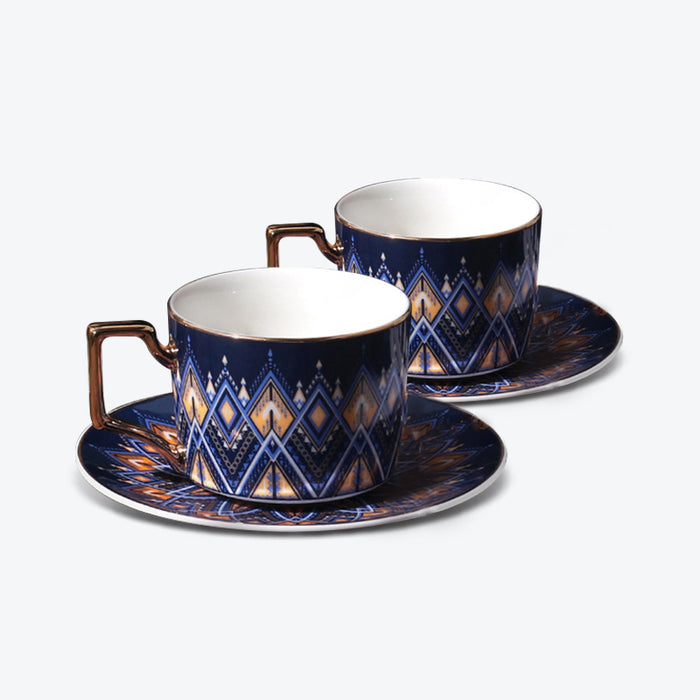 British Geometric Ceramic Coffee Cup