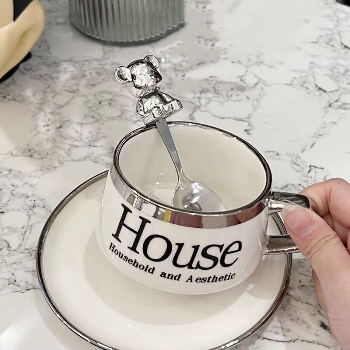 Glossy House Letter Ceramic Coffee Cup