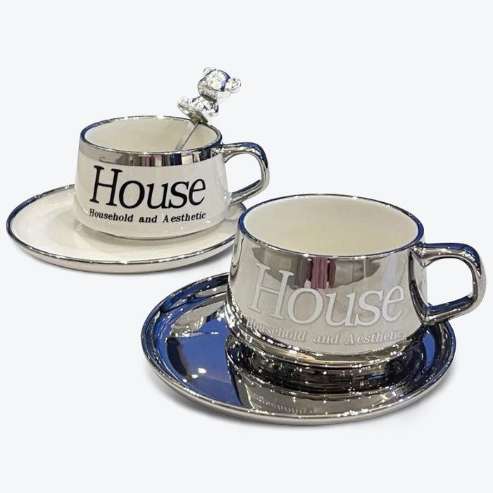 Glossy House Letter Ceramic Coffee Cup