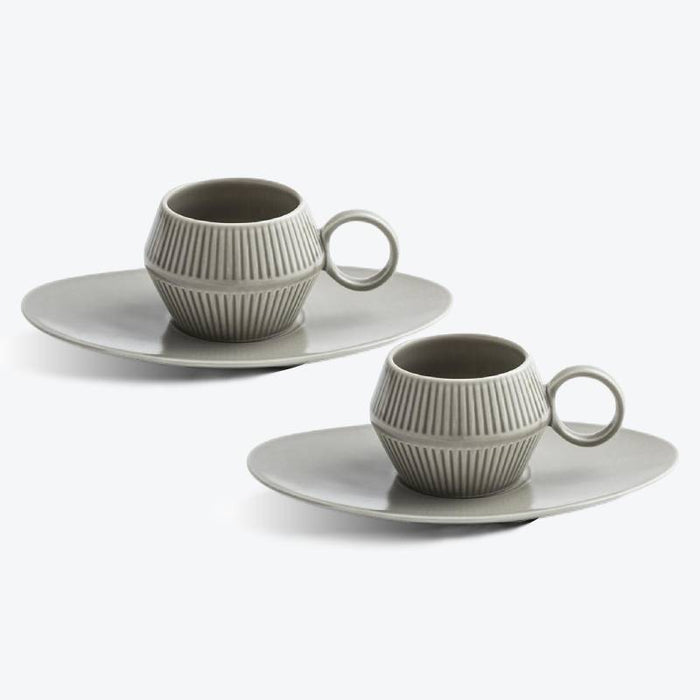 Japanese Matte Vertical Stripe Ceramic Coffee Cup