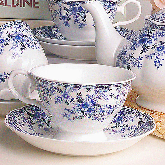 Blue Flowers English Ceramic Tea Set