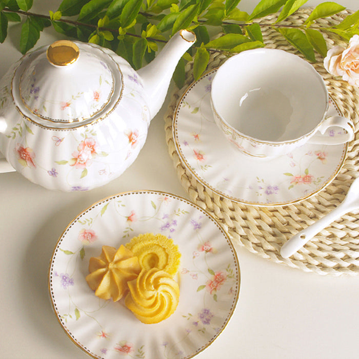 Red Flower English Ceramic Tea Set