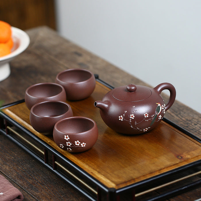 Plum Bossom Yixing Zisha Clay Tea Set