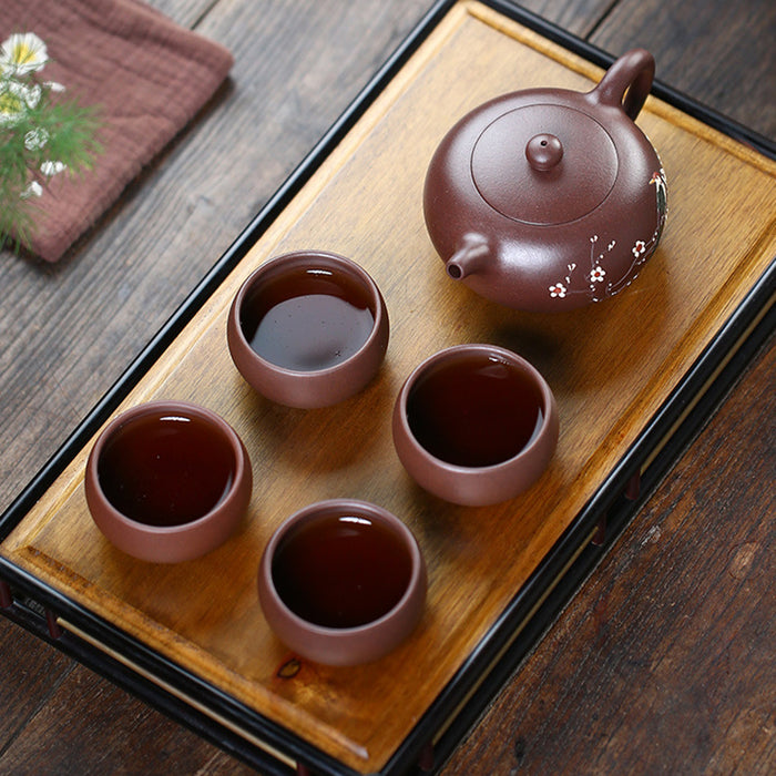 Plum Bossom Yixing Zisha Clay Tea Set