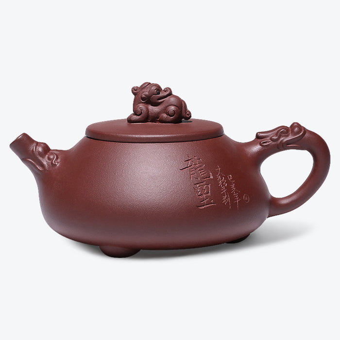 Lettering Yixing Purple Clay Teapot