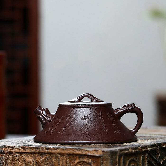Chinese Hand-carved Purple Clay Teapot