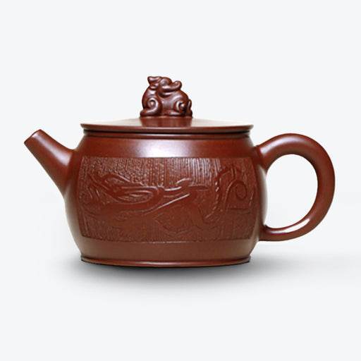 Hand-Carved Dragon Purple Clay Teapot-1